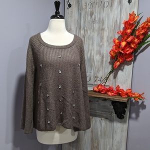 Lauren Conrad oversized gray flared sweater